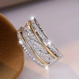 Bague tressée brillante avec zircone