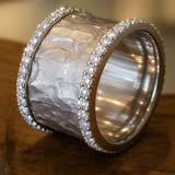 Bague vintage en zircone argentée