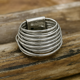Bague vintage superposée en argent