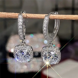 Boucles d'oreilles vintage en argent avec zircone cubique