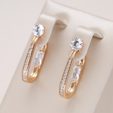 Boucles d'oreilles Elégance avec Zirconia en or