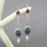 Boucles d'oreilles vintage en cristal et perles
