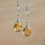 Boucles d'oreilles vintage en cristal jaune