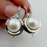 Boucles d'oreilles vintage avec perles rondes