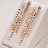 Boucles d'oreilles Pendantes Elégant avec Zirconia en or