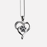 Collier Infinity en acier inoxydable avec cœur et patte