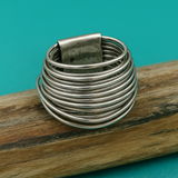 Bague vintage superposée en argent