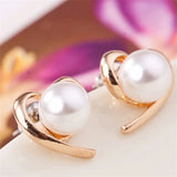 Boucles d'oreilles vintage en or rose et perles