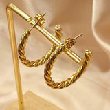 Boucles d'oreilles créoles torsadées classiques en or