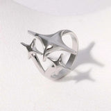 Bague ajustable en argent en forme de triple étoile