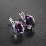 Boucles d'oreilles ovales vintage violettes