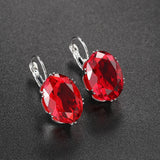 Boucles d'oreilles classiques en pierres précieuses rouges