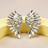 Boucles d'oreilles vintage argentées avec cristaux