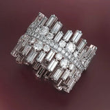 Bague baguette ronde en diamant