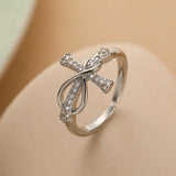 Bague ajustable croix infini en argent