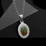 Collier spirituel en argent avec la Vierge Marie