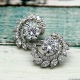 Boucles d'oreilles vintage en argent avec couronne