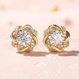 Boucles d'oreilles clous en or cercle éblouissant