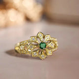 Bague vintage en or Lotus Bloom