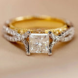 Bague princesse torsadée en or et argent