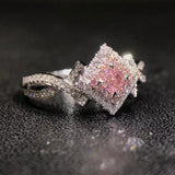 Bague vintage en diamant rose et cristal