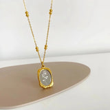 Collier pendentif breloque rose doré