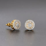 Boucles d'oreilles classiques en or rond avec cristal halo