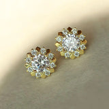 Boucles d'oreilles en grappe de pétales en or