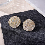 Boucles d'oreilles rondes vintage en or et cristal