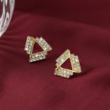 Boucles d'oreilles vintage en cristal triangulaires