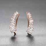 Boucles d'oreilles créoles vintage en or rose avec cristaux marquise