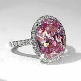 Bague vintage en argent style diamant rose