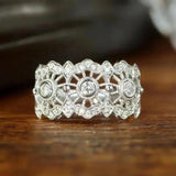 Bague vintage en argent filigrané avec mandala
