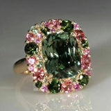 Bague vintage en or vert et rose