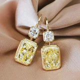 Boucles d'oreilles vintage en cristal jaune doré