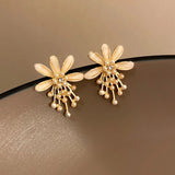 Boucles d'oreilles en or avec perles florales