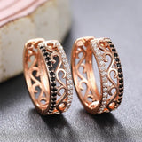 Boucles d'oreilles créoles scintillantes en or rose
