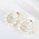 Boucles d'oreilles créoles vintage en or et perles