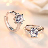 Boucles d'oreilles créoles solitaires en argent