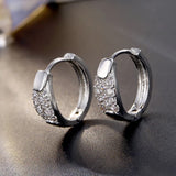 Boucles d'oreilles créoles vintage en argent incrustées de pierres précieuses