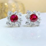 Boucles d'oreilles vintage rouges scintillantes