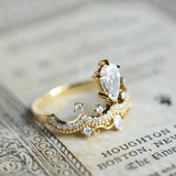 Bague couronne en or et diamants
