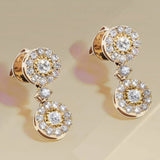 Boucles d'oreilles vintage en or à double cercle