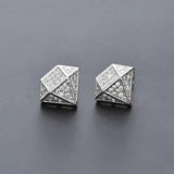 Boucles d'oreilles géométriques argentées scintillantes