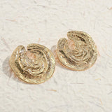Boucles d'oreilles rondes abstraites vintage en or