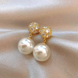Boucles d'oreilles vintage en cristal rond