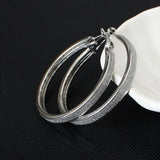 Boucles d'oreilles créoles rondes brillantes vintage en argent