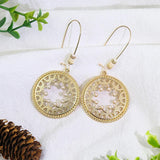 Boucles d'oreilles mandala vintage en or et perles
