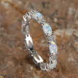 Bague vintage en argent blanc brillant