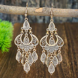 Boucles d'oreilles pendantes mandala vintage en or
